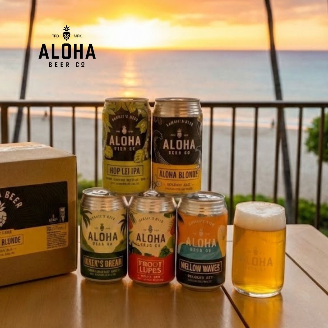 オリジナルグラス付】ALOHA BEER5種飲み比べ（計5本+1脚